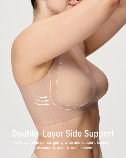 Wide-Strap Wireless Full-Cover Tank Bra