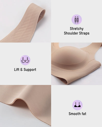 Wide-Strap Wireless Full-Cover Tank Bra