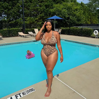 One-Piece with Criss Cross Back & Off-Shoulder Neckline Bodycon Swim Bodysuit