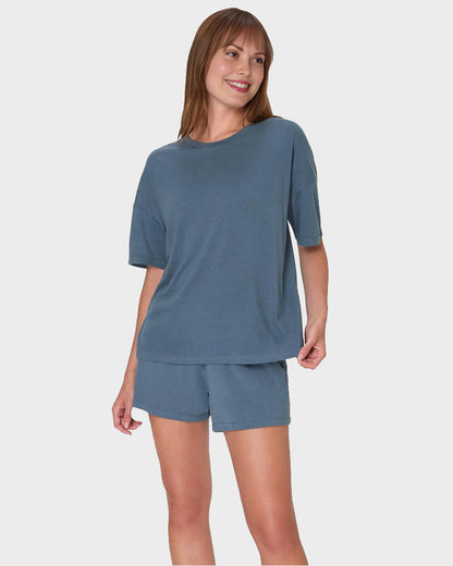 2 Piece Lounge Set Comfywear Supersoft Boxy T-shirt & Sleep Shorts Loungewear