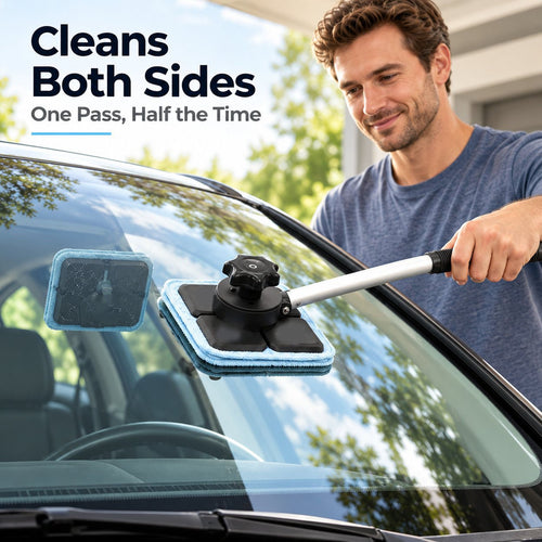 🎁Dual Magnetic Car Windshield Cleaner | Streak-Free Auto Glass Cleaning Kit