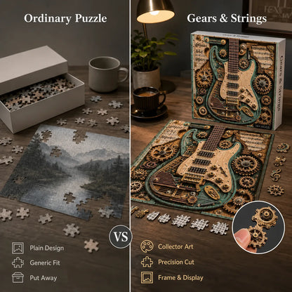 🧩 Creative Steampunk Guitar 3D Puzzle – DIY Mechanical Model Kit