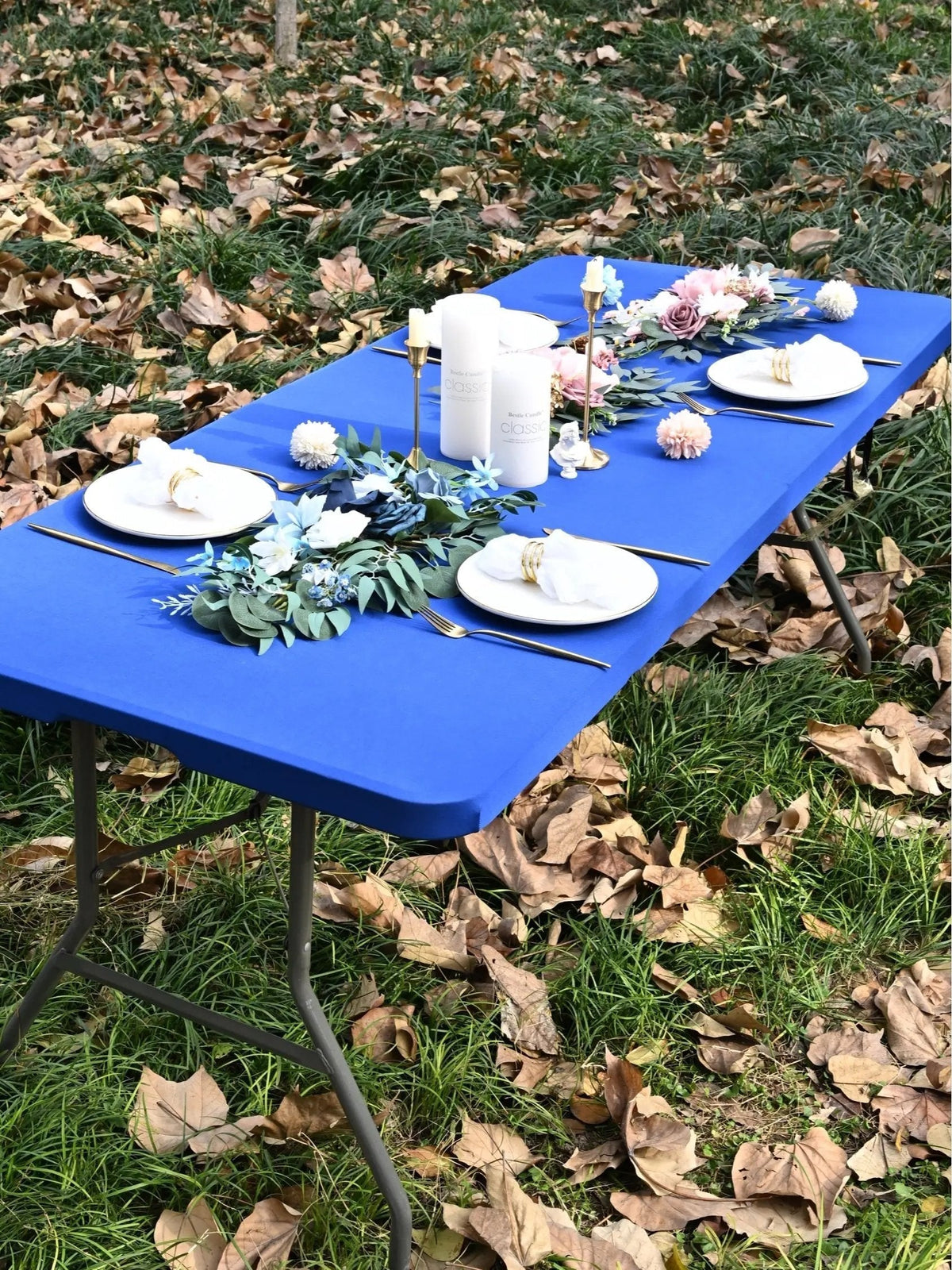 🌸✨Pack Stretch Fabric Table Top Cap Cover, fits 4ft/6ft/8ft Tables