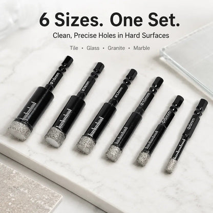 🔥6 Pcs Diamond Drill Bits Set, Brazed Diamond Drill Bits for Precision Drilling