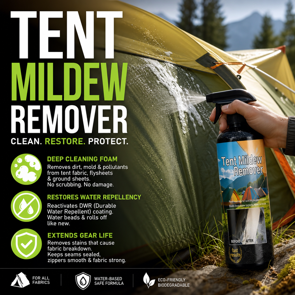 ✨🧹Outdoor Mold & Mildew Stain Remover Spray – For Tents, Awnings & More🏕️