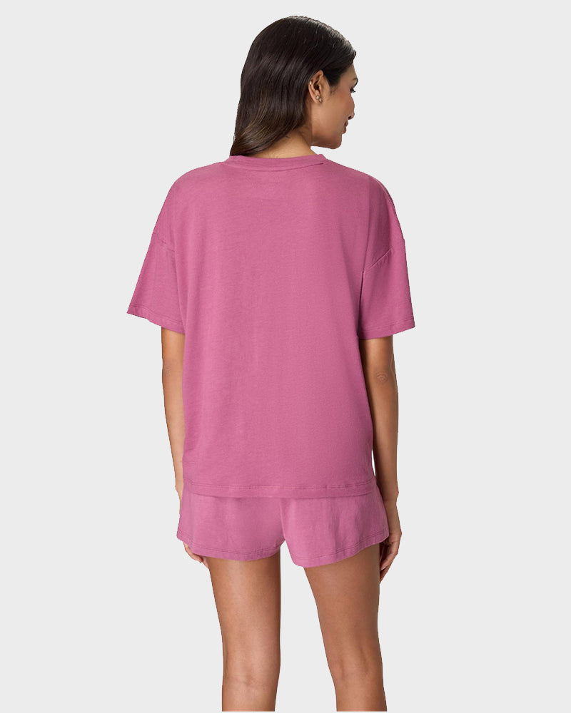 2 Piece Lounge Set Comfywear Supersoft Boxy T-shirt & Sleep Shorts Loungewear