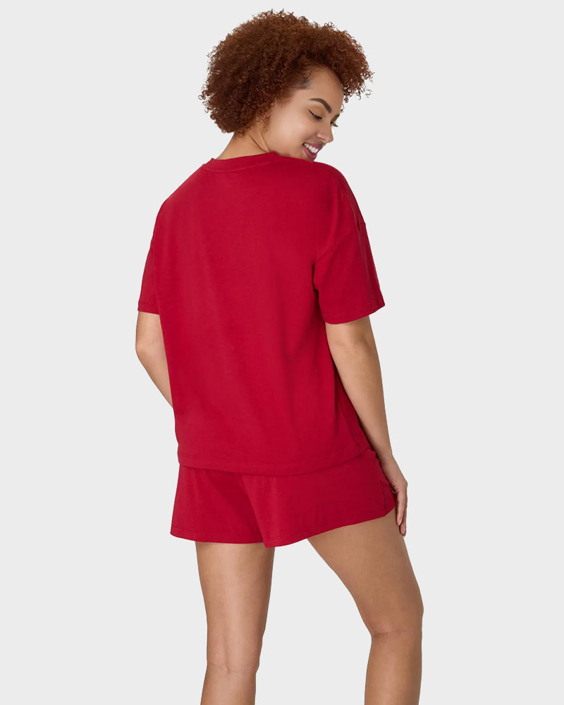 2 Piece Lounge Set Comfywear Supersoft Boxy T-shirt & Sleep Shorts Loungewear