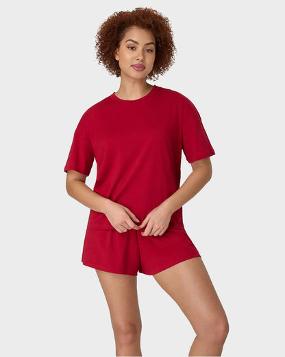 2 Piece Lounge Set Comfywear Supersoft Boxy T-shirt & Sleep Shorts Loungewear