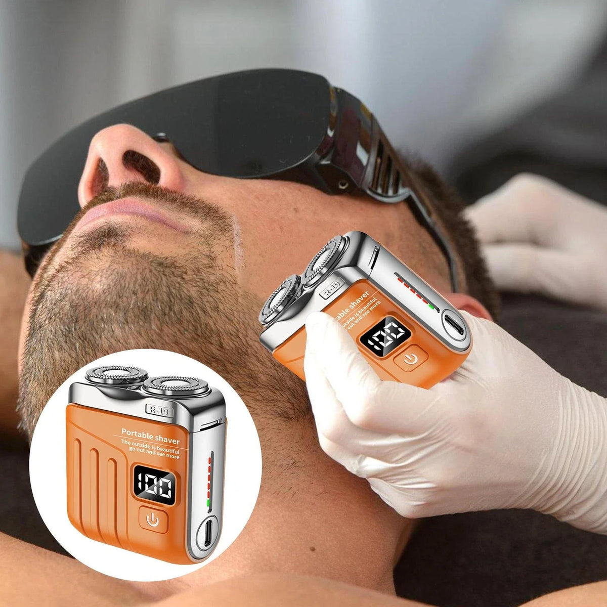 R-19 Luggage Electric Shaver, Mini Shavers for Men, Electric Portable Beard Shaver Razor