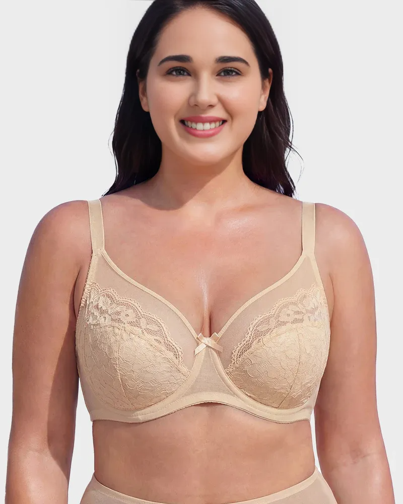Floral Lace Minimizer Comfort Bra