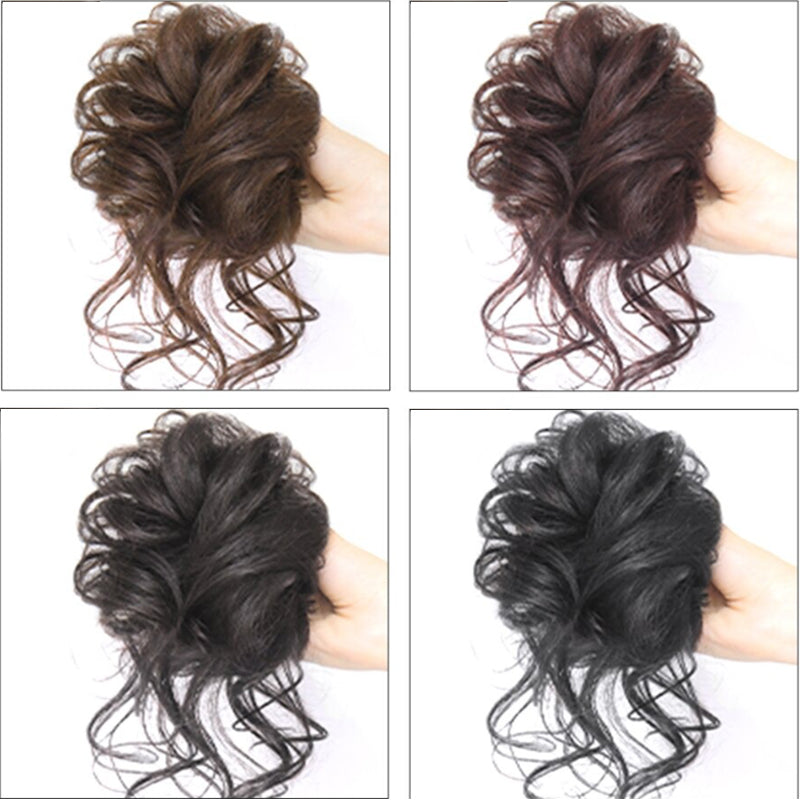 💗Messy Curly Hair Bun