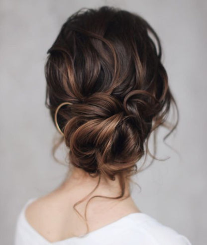 💗Messy Curly Hair Bun