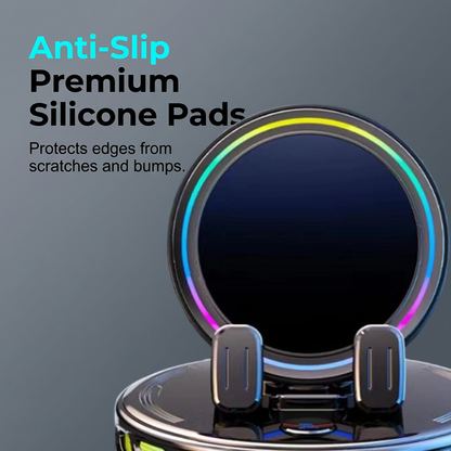 🚗 RGB Auto-Grip Wireless Car Charger Mount – Automatic Phone Holder for Easy Charging