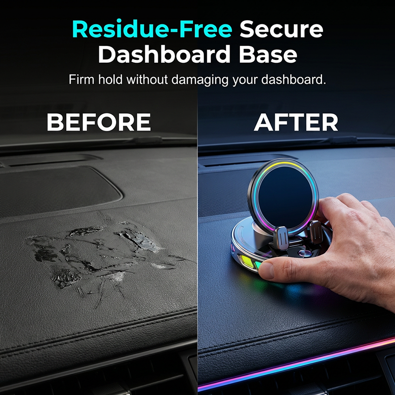 🚗 RGB Auto-Grip Wireless Car Charger Mount – Automatic Phone Holder for Easy Charging