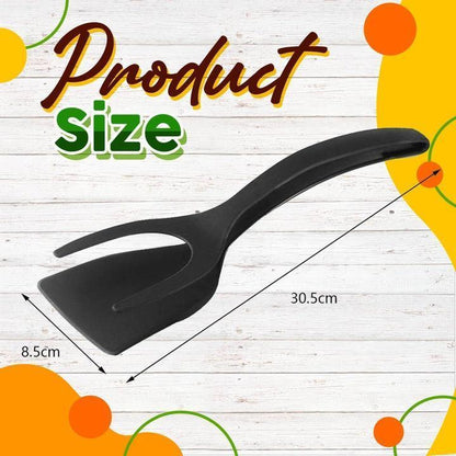 🥩 2-in-1 Spatula Tongs – Heat-resistant silicone & non-slip handle 🔥