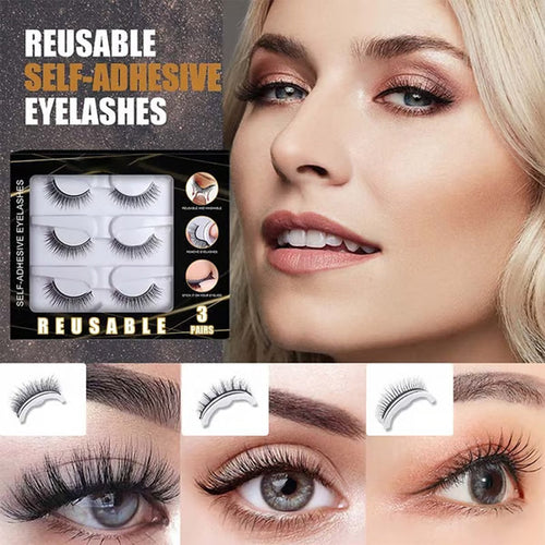 🔥🌺Glue-Free Self-Adhesive Lashes – 3-Second, Natural & Reusable