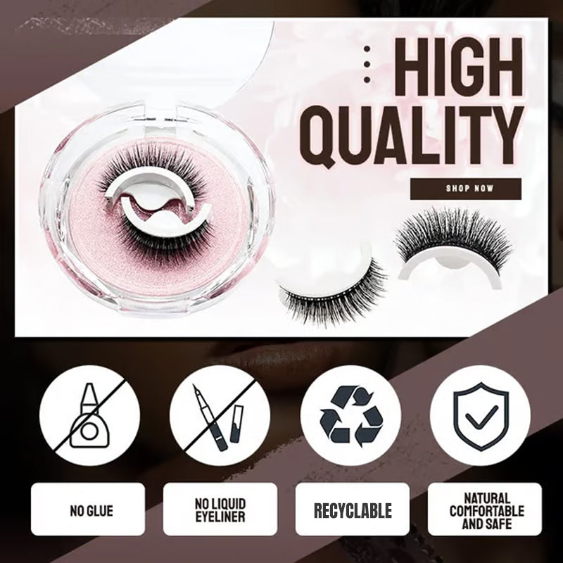 🔥🌺Glue-Free Self-Adhesive Lashes – 3-Second, Natural & Reusable