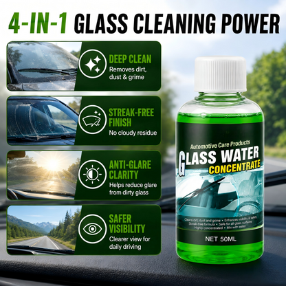 🥳2026 HOT SALE💧✨Glass Concentrate – 10ml makes 1L, cuts bugs & grime, streak-free. 1 bottle = 50L. From £6.99 – lowest price online! 🚗💪