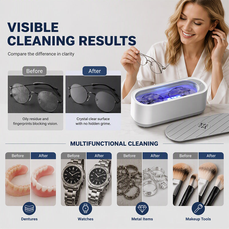 ✨50K+ SOLD!🎁Multifunctional Ultrasonic Cleaner for Jewelry, Watches & Dentures