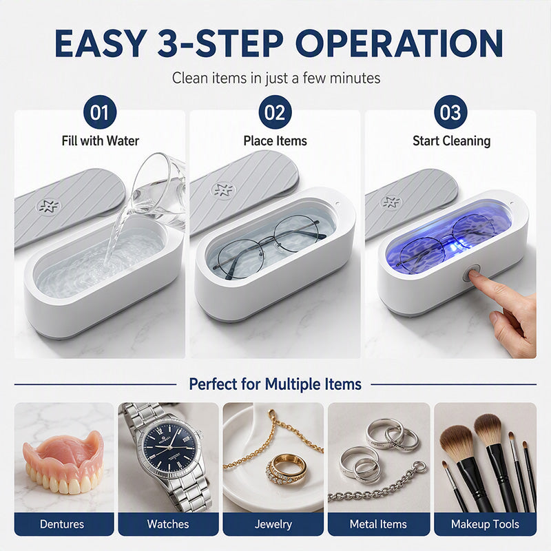 ✨50K+ SOLD!🎁Multifunctional Ultrasonic Cleaner for Jewelry, Watches & Dentures