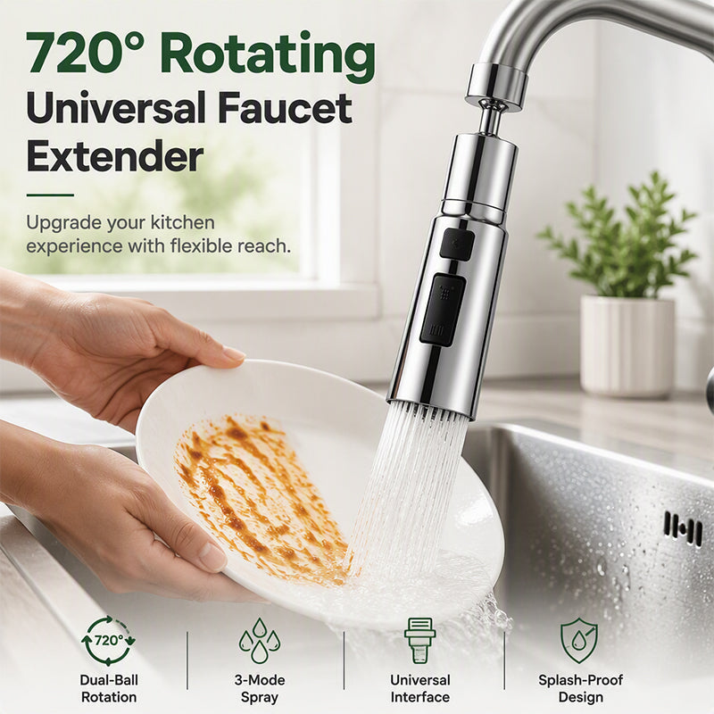 Universal Rotating Kitchen Faucet Nozzle – Flexible Sink Water Extender