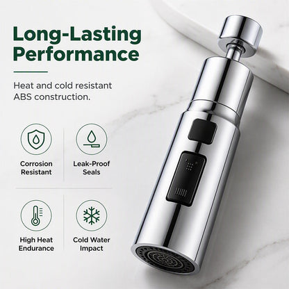Universal Rotating Kitchen Faucet Nozzle – Flexible Sink Water Extender