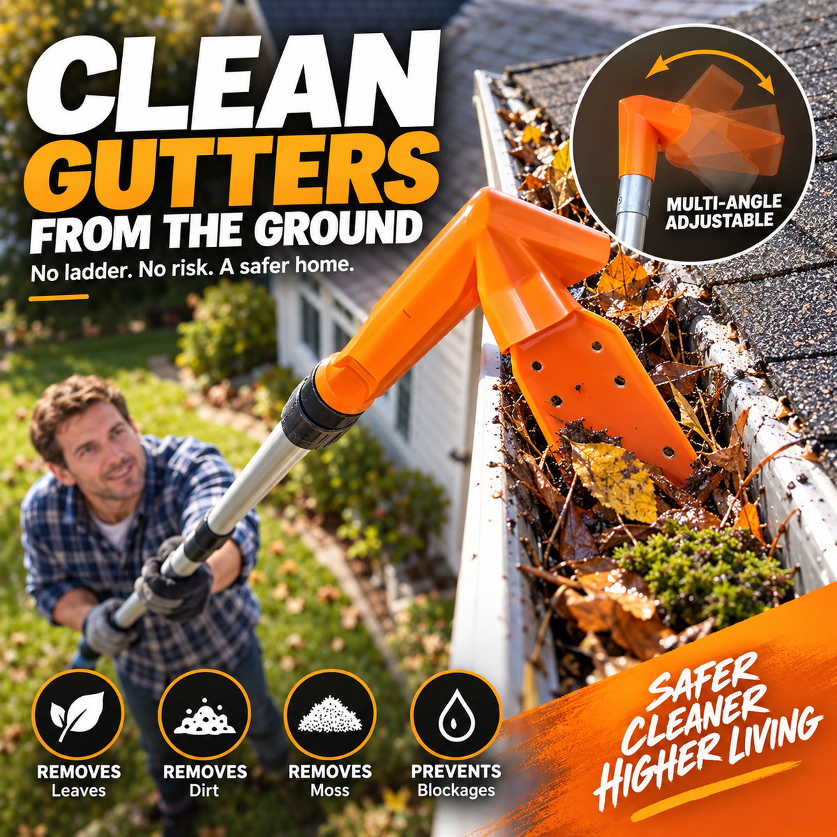 🔥No-Climb Gutter Cleaning Tool