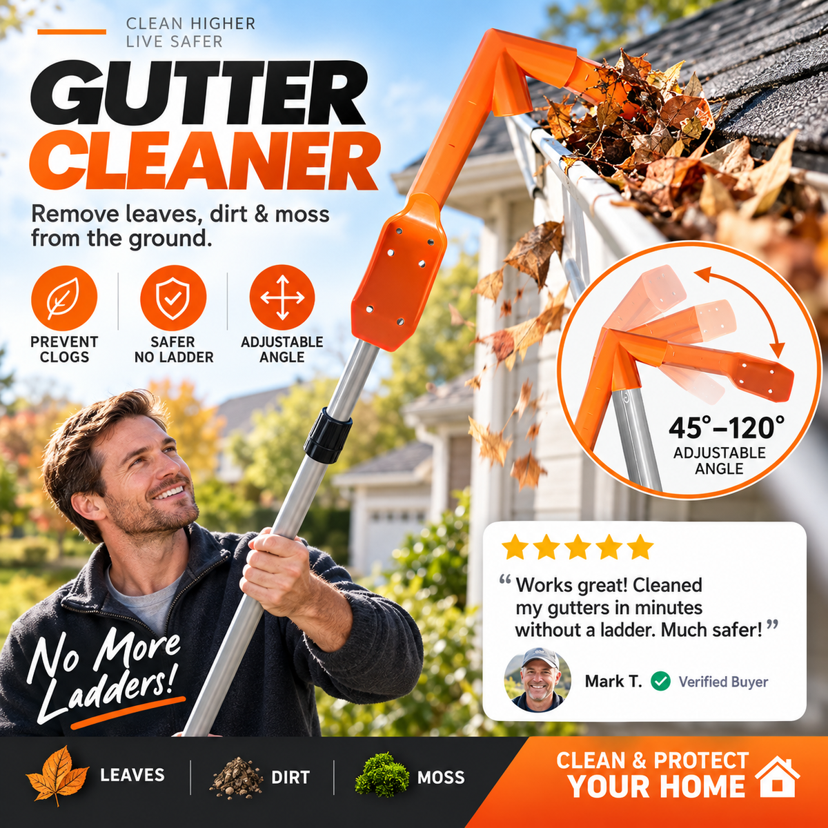 🔥No-Climb Gutter Cleaning Tool