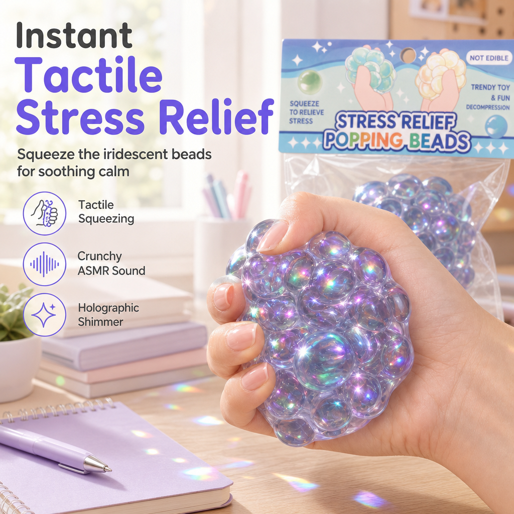 ✨2026 HOT SALE🌈 Aurora Beads Squeeze Ball – instant stress relief in your hand. 💆💪