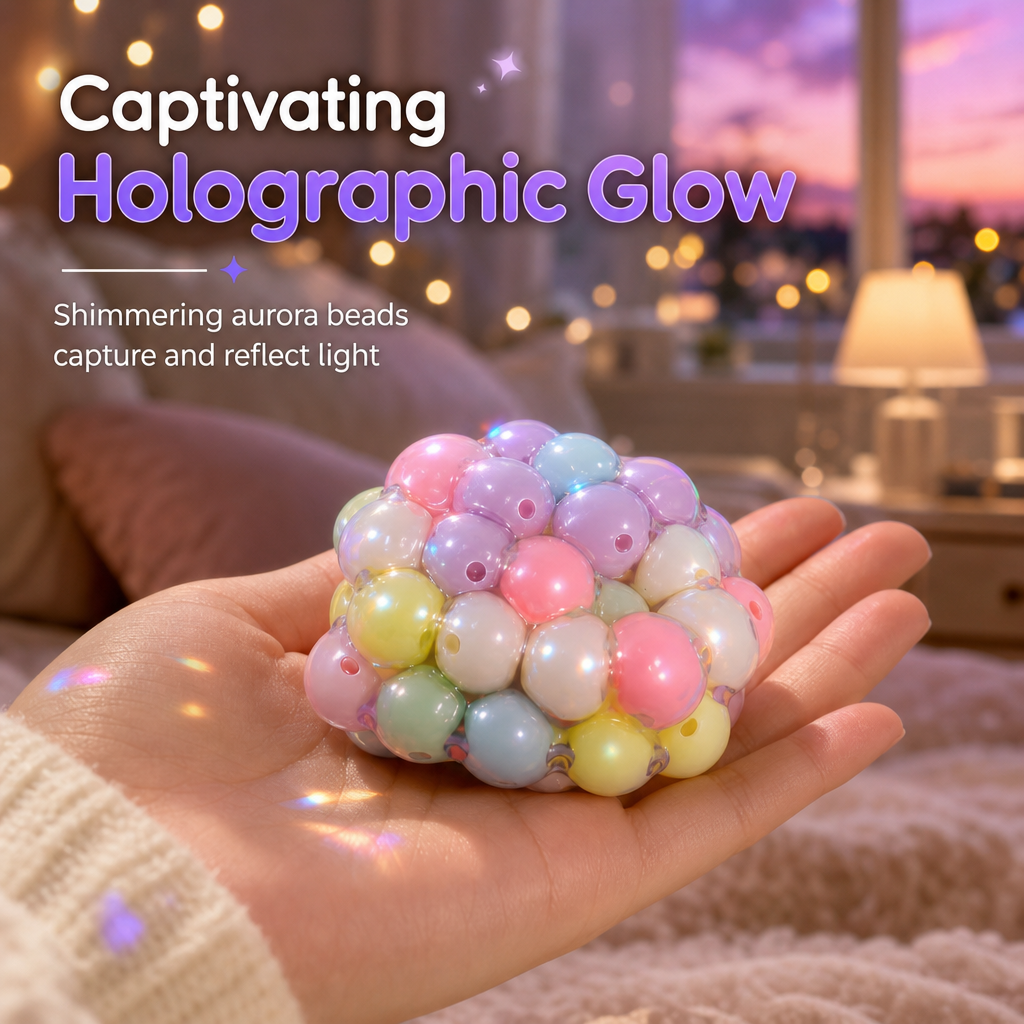 ✨2026 HOT SALE🌈 Aurora Beads Squeeze Ball – instant stress relief in your hand. 💆💪