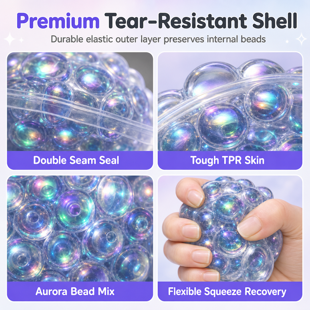 ✨2026 HOT SALE🌈 Aurora Beads Squeeze Ball – instant stress relief in your hand. 💆💪