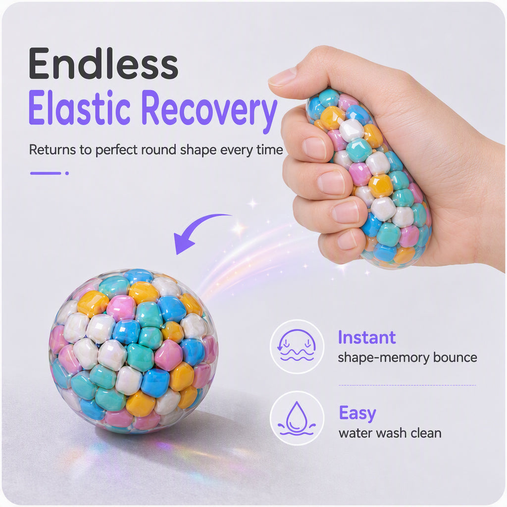 ✨2026 HOT SALE🌈 Aurora Beads Squeeze Ball – instant stress relief in your hand. 💆💪