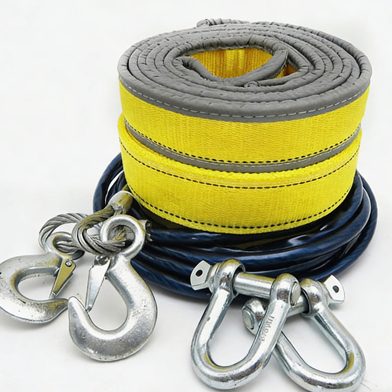 ⏰ 8-Ton Tow Rope with U-Shackle Hooks – Strong & Reliable 💪