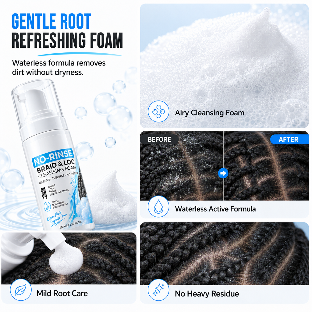 🔥Refresh Braids Instantly! Waterless Scalp Cleansing Mousse