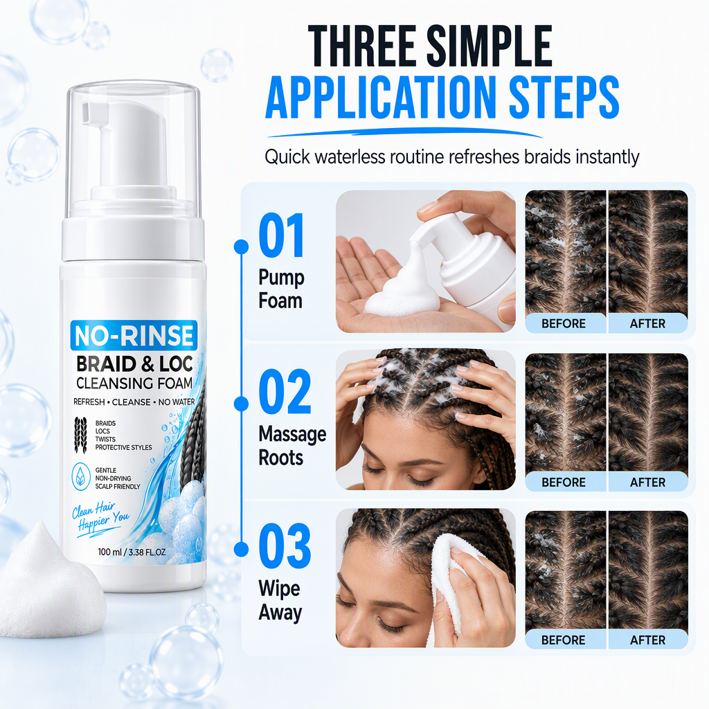 🔥Refresh Braids Instantly! Waterless Scalp Cleansing Mousse