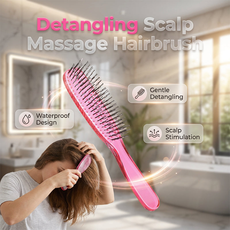 🌸 2-in-1 Scalp Massage & Detangling Hairbrush – Gentle Everyday Hair Care