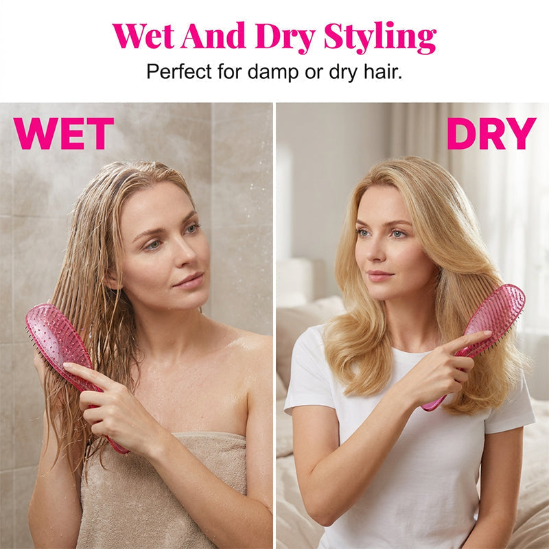 🌸 2-in-1 Scalp Massage & Detangling Hairbrush – Gentle Everyday Hair Care