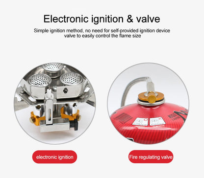 ⏰🔥Camping Gas Burner – 5800W, Piezo Ignition, Windproof 🔥