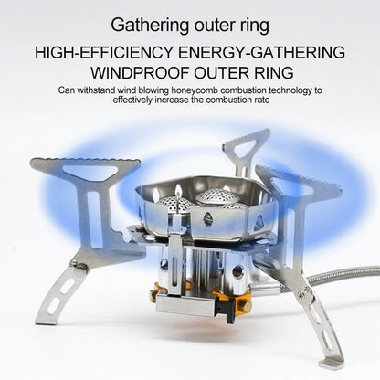 ⏰🔥Camping Gas Burner – 5800W, Piezo Ignition, Windproof 🔥
