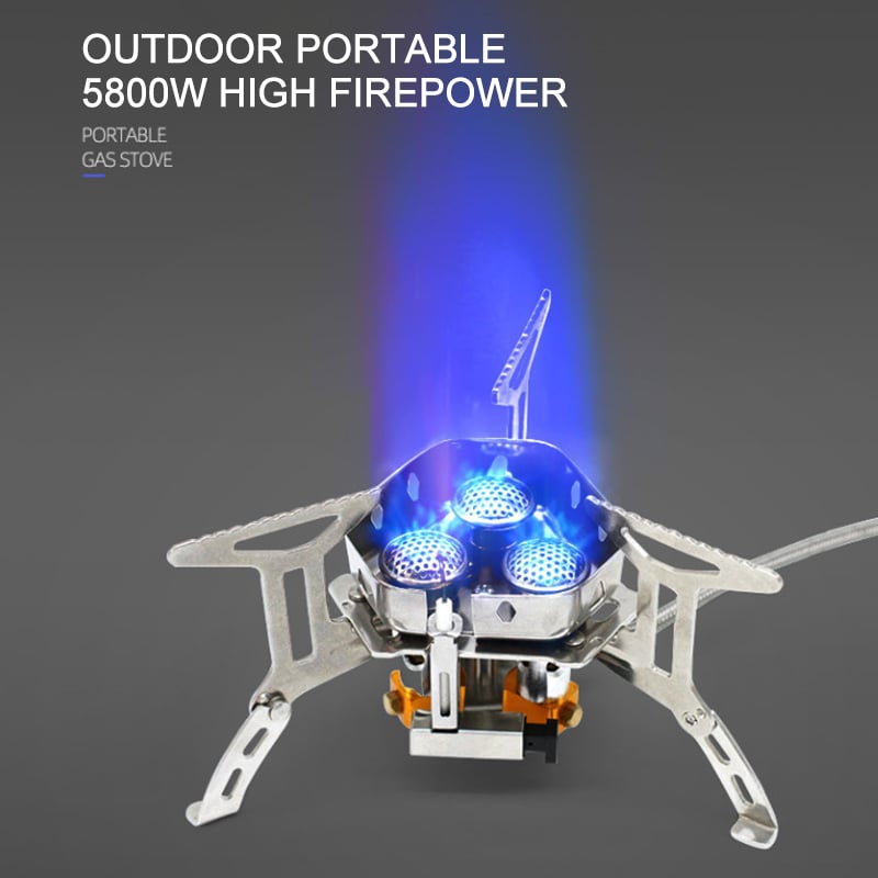⏰🔥Camping Gas Burner – 5800W, Piezo Ignition, Windproof 🔥